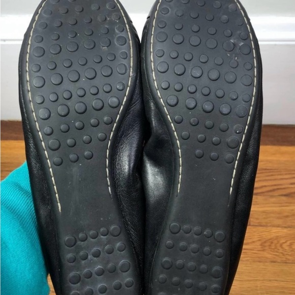 Barney’s New York Black Leather Cap Toe Ballet Flats Size 8 - Picture 3 of 6